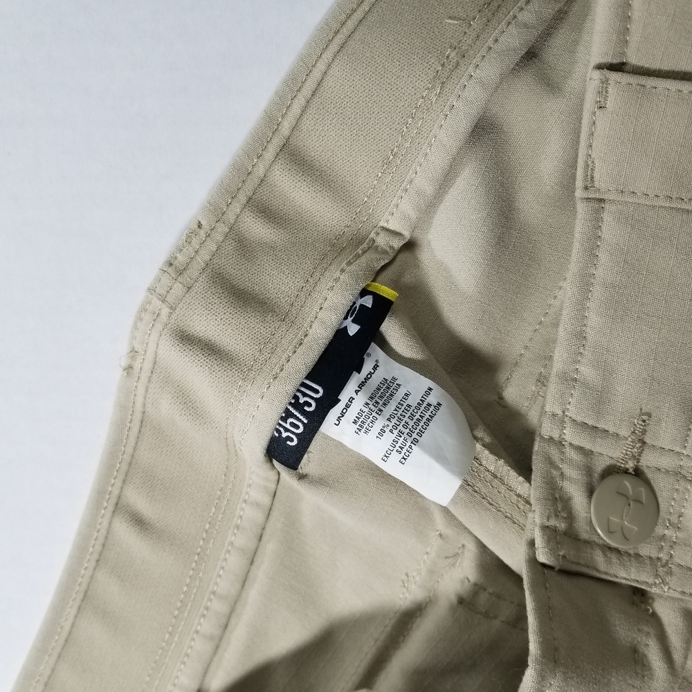 Under Armour Storm Tactical Patrol Pants Mens 36x28 UA Ripstop Khaki Tan - Picture 6 of 9